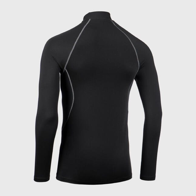 Men's LongSleeved Rugby Base Layer Top R500 Black OFFLOAD Decathlon