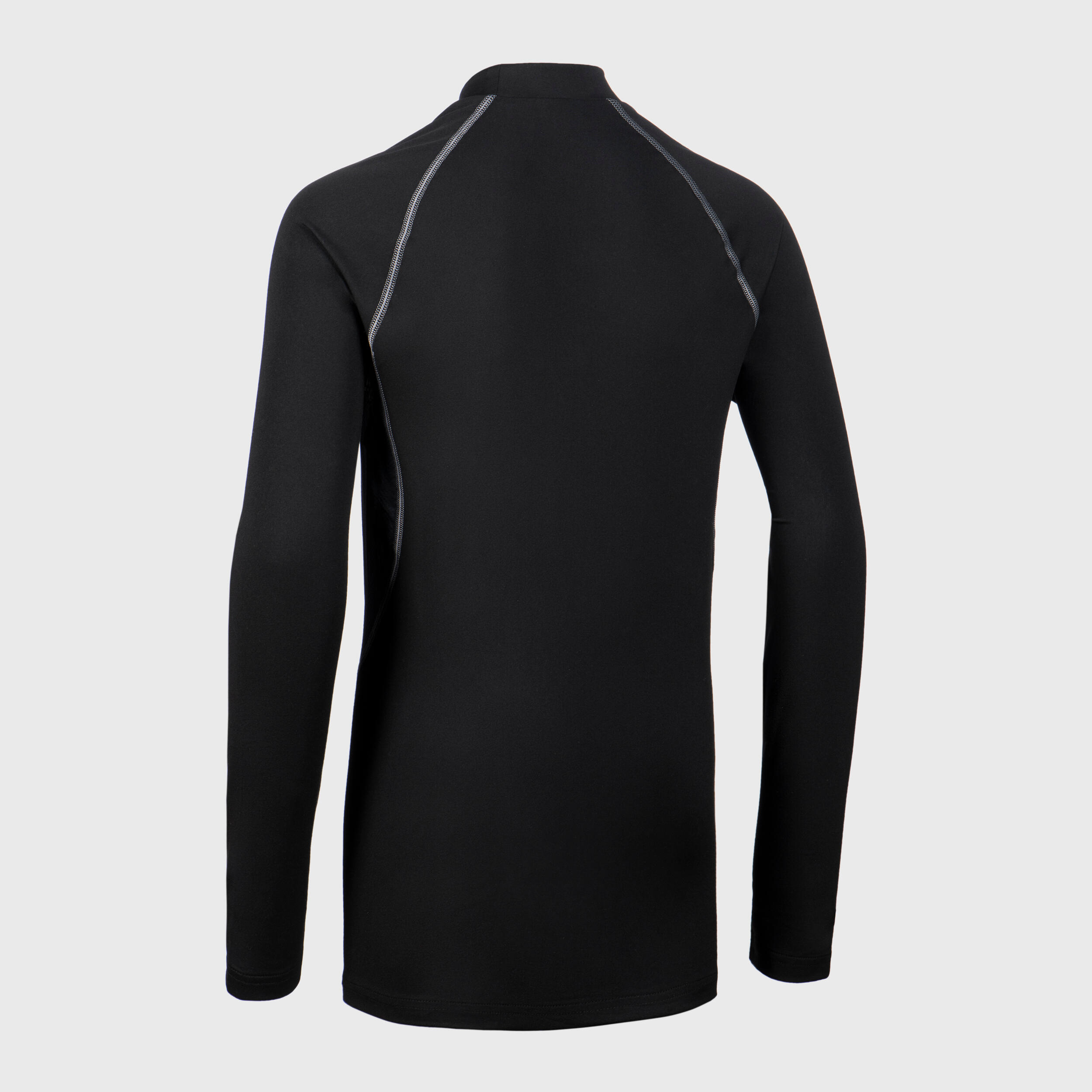 Kids' Long-Sleeved Rugby Base Layer Top R500 - Black 2/5