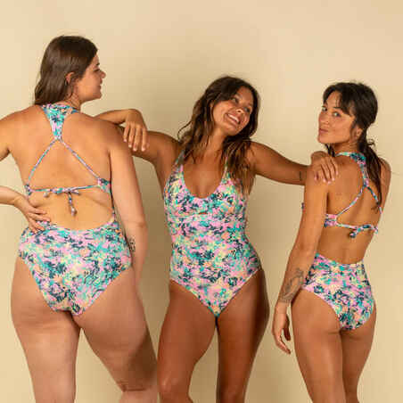 SURFING ONE-PIECE SWIMSUIT AGATHA PUNKY PINK WITH DOUBLE BACK ADJUSTMENT