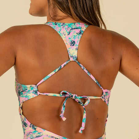 SURFING ONE-PIECE SWIMSUIT AGATHA PUNKY PINK WITH DOUBLE BACK ADJUSTMENT