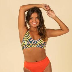 Top bikini Mujer surf deportivo espalda ajustable estampado