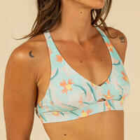 Top bikini Mujer surf deportivo espalda ajustable verde