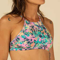 WOMEN'S SURFING BIKINI TOP WITH PADDED CUPS ANDREA PUNKY PINK