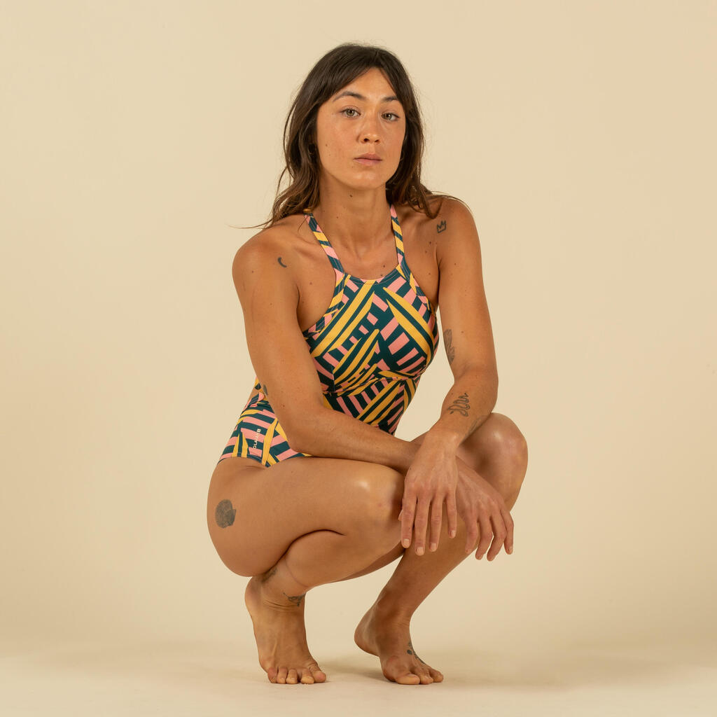 Traje de Baño Surf Andrea Mujer Espalda X Rellenos Extraíbles