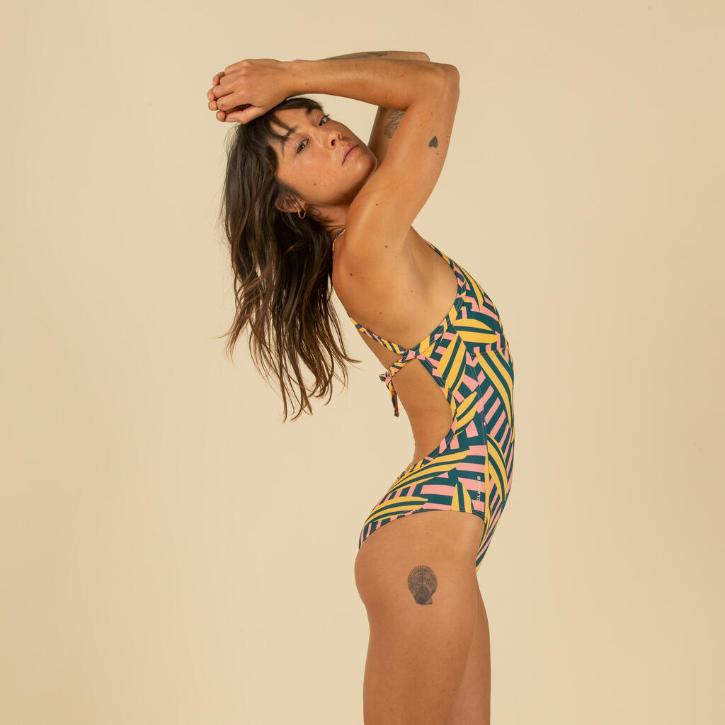 Women's 1-piece swimsuit - Andrea tropical green