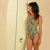 Bañador Mujer surf espalda multiposición amarillo