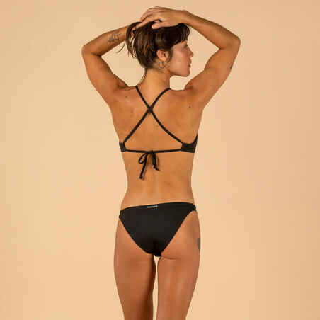 Top bikini Mujer surf deportivo cuello halter negro