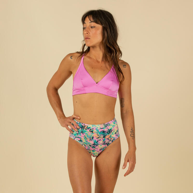 BAS DE MAILLOT DE BAIN DE SURF FEMME TAILLE HAUTE ROMI PUNKY PINK