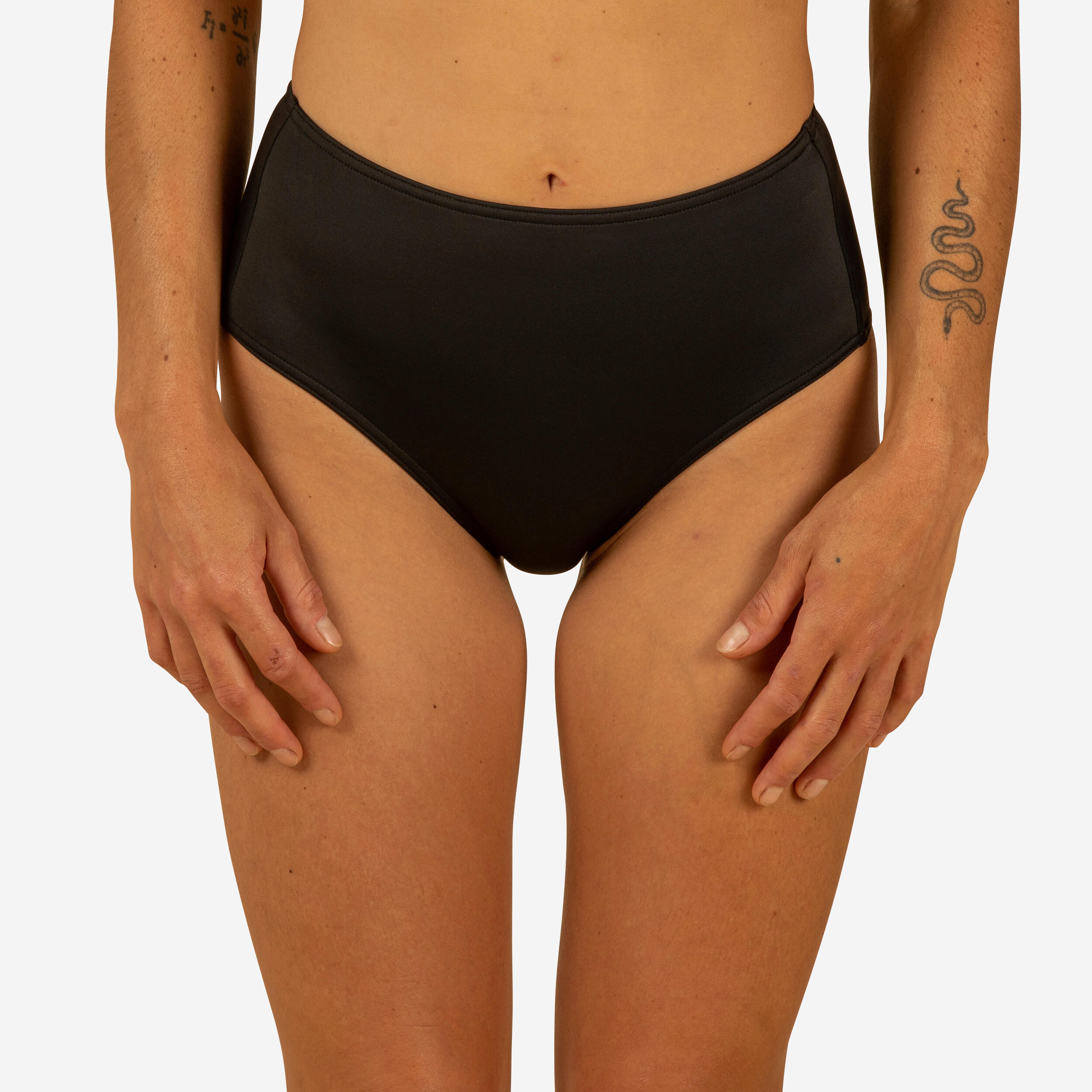 BAS DE MAILLOT DE BAIN DE SURF FEMME TAILLE HAUTE ROMI NOIRE Decathlon
