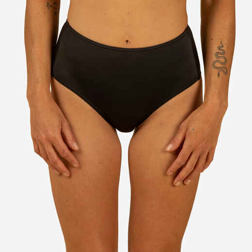 
      Bikini-Hose Surfen Damen hoher Taillenbund Romi schwarz
  