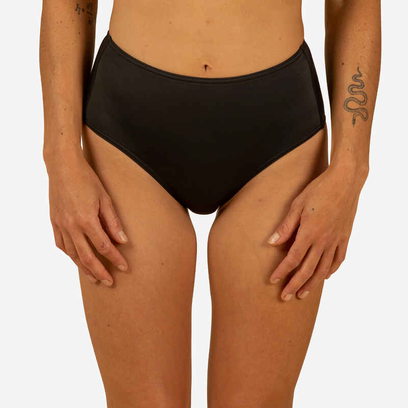 Braguita bikini Mujer surf alta negro. Disponible en talla grande