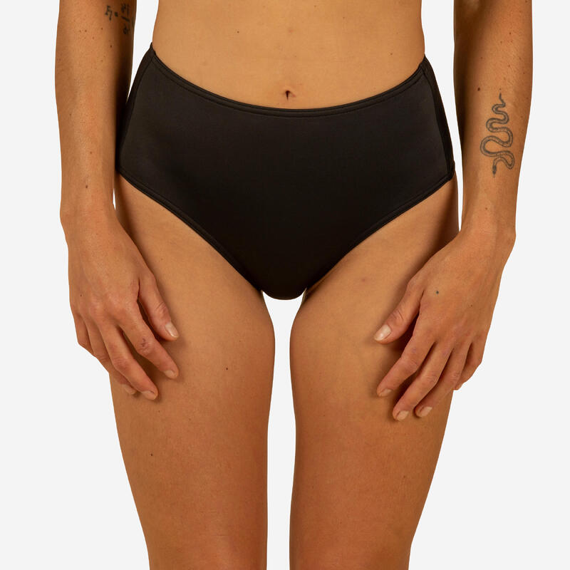 Bikini-Hose Romi hoher Taillenbund Surfen Damen schwarz