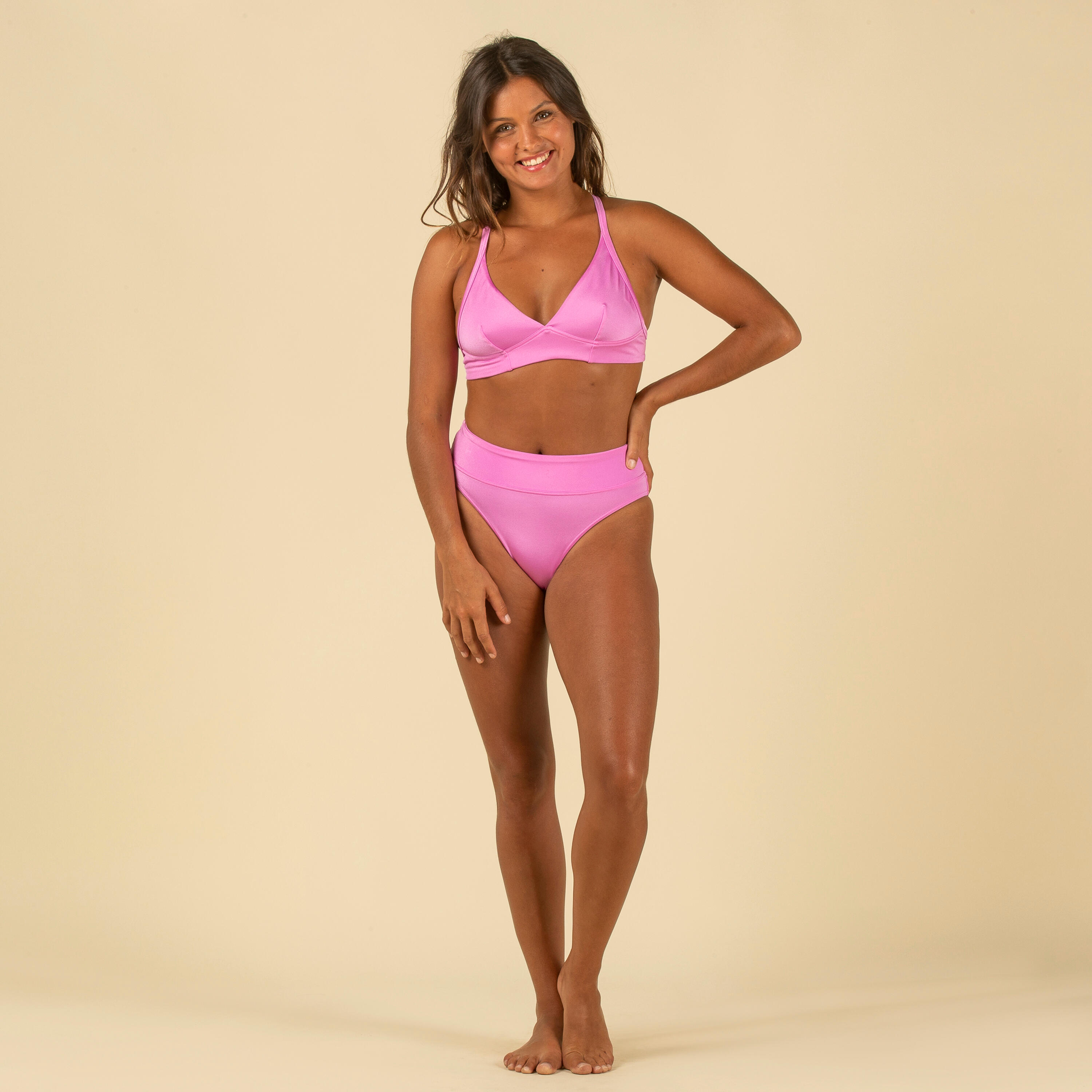 SWIMSUIT TOP BRA WITH DOUBLE ADJUSTMENT BACK BEA MAUVE