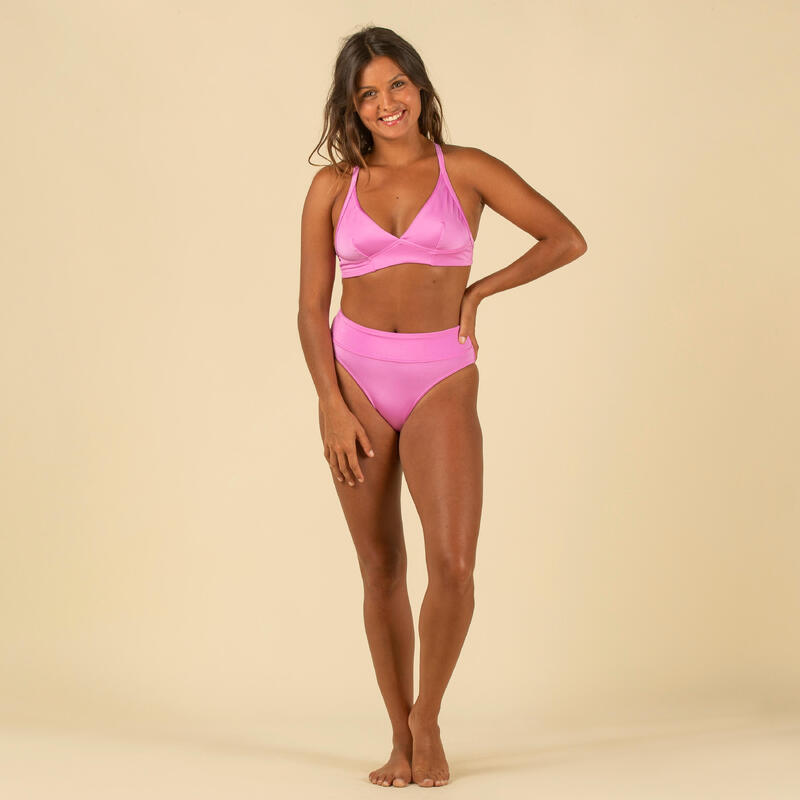 Top bikini Mujer deportivo escote V rosa