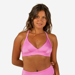 Top bikini Mujer deportivo escote V rosa