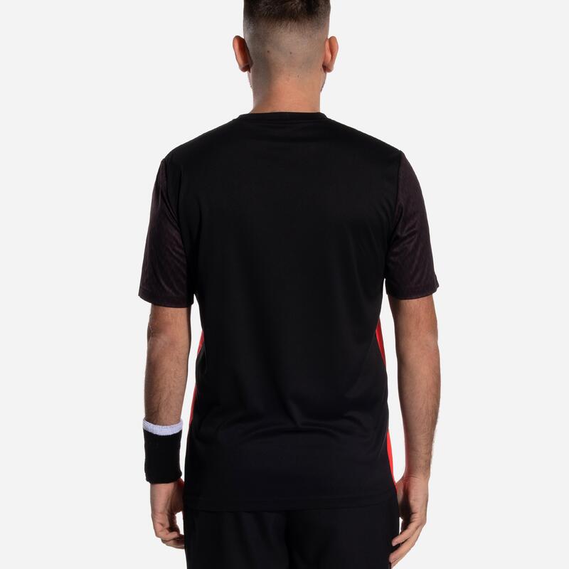 T-shirt padel uomo PTS 500 rosso-nero
