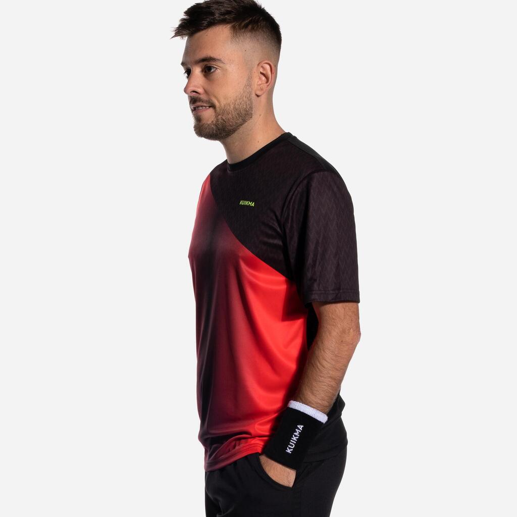 Ανδρικό διαπνέον κοντομάνικο t-shirt για padel 500 - Κόκκινο & Μαύρο