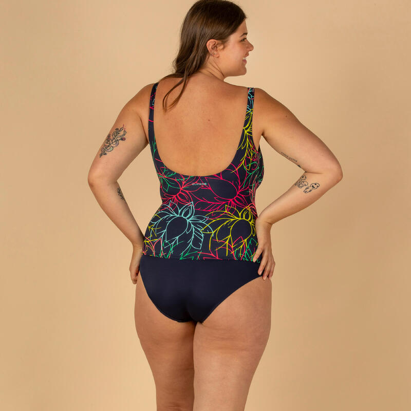 Bañador Mujer surf moldeador azul flores. Disponible en talla grande