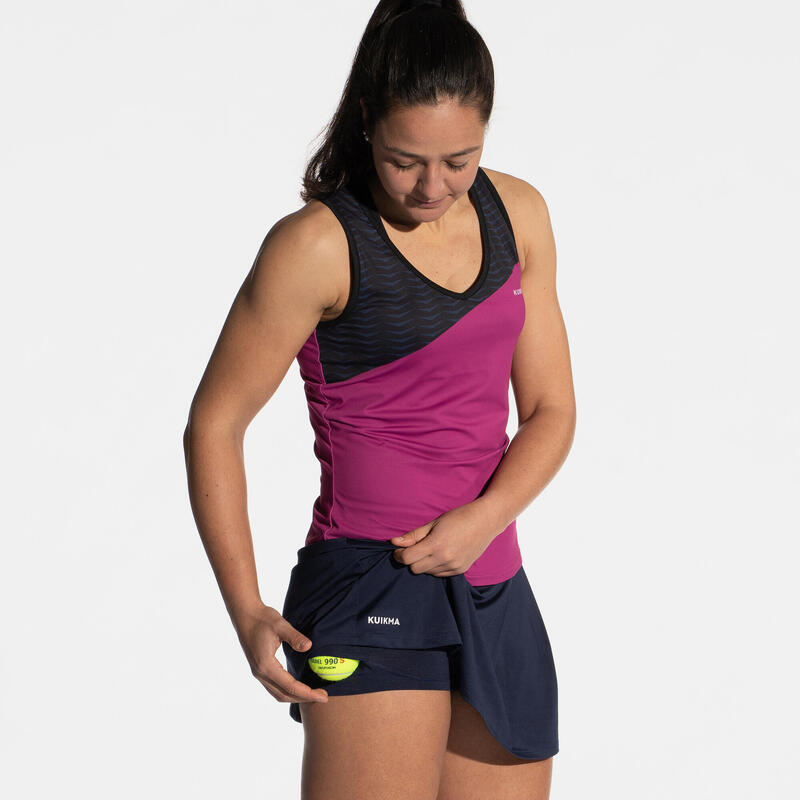 Camisola de alças de padel técnica e respirável Mulher-900 Violeta