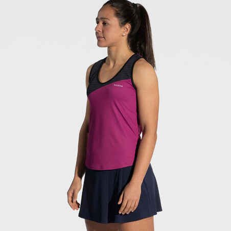 Moteriški orui pralaidūs berankoviai padelio marškinėliai su apvalia apykakle „PTK 900“, purpuriniai 