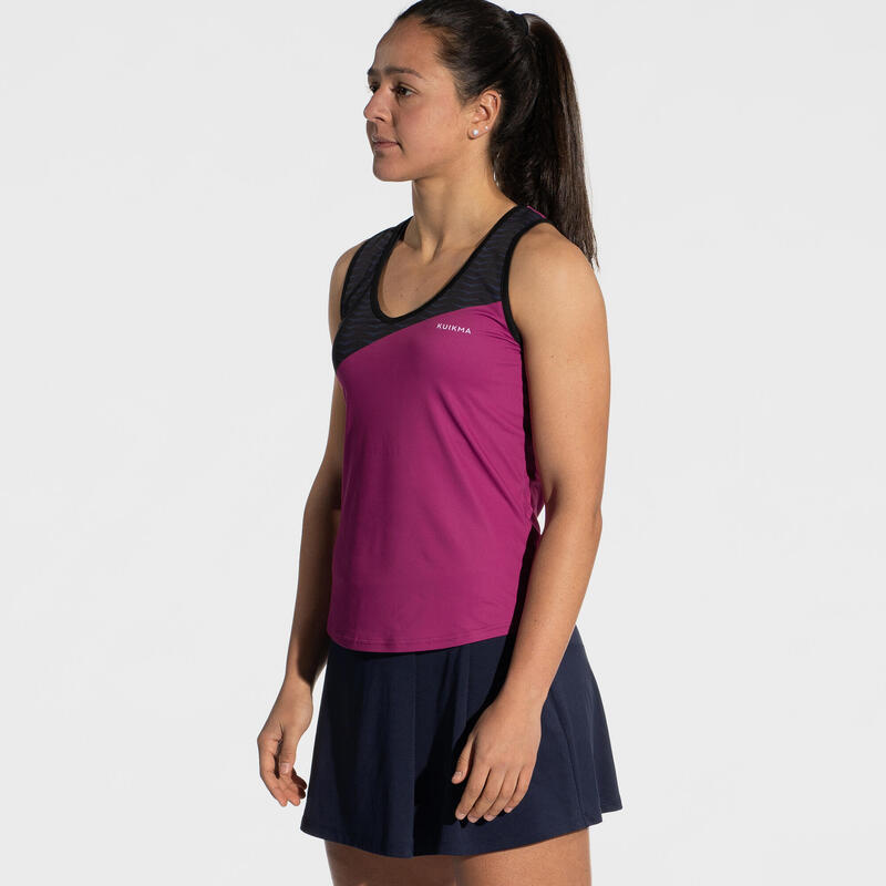 Camisola de alças de padel técnica e respirável Mulher-900 Violeta