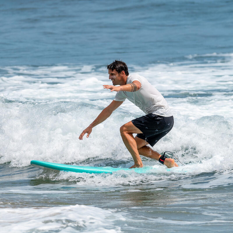 Uv-werende zwemshirt met korte mouwen voor surfen heren wit