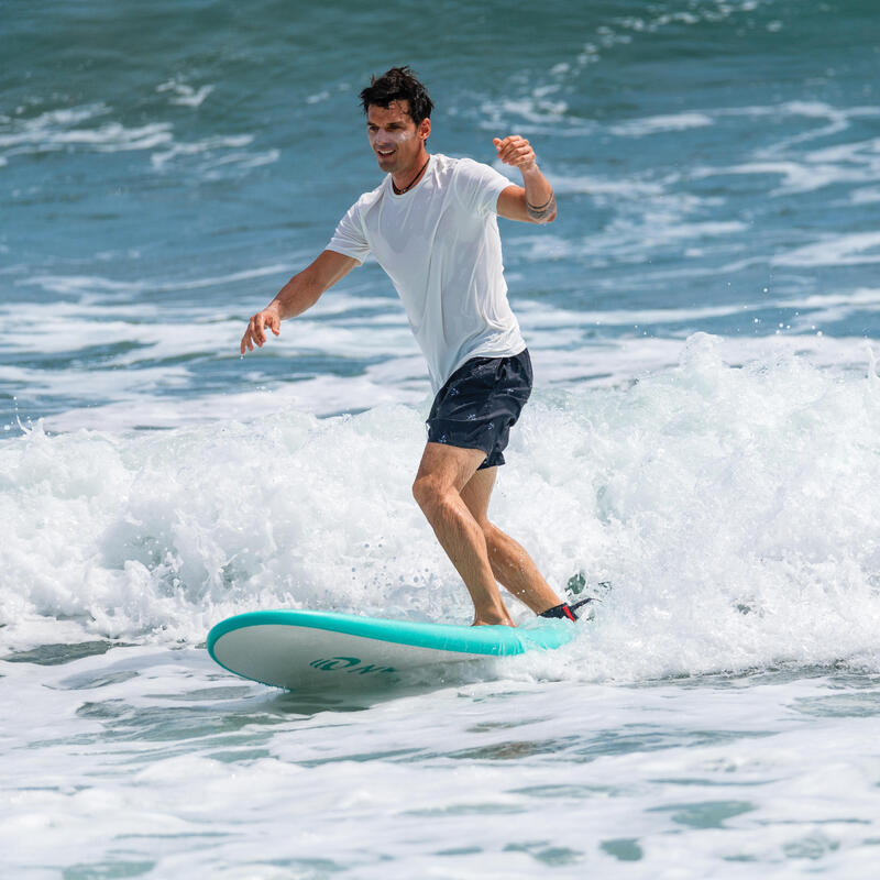 Erkek Kısa Kollu UV Korumalı Sörf Tişörtü - Beyaz - Malou