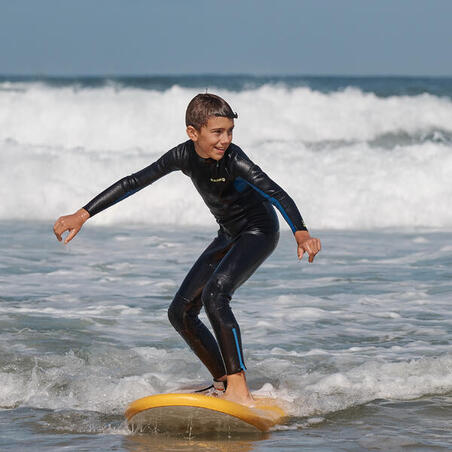 Combinaison surf enfant néoprène 2/2mm 100 back zip bleu marine