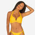 Women's push-up swimsuit top with fixed ribbed cups ELENA PLAIN YELLOW
