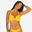 Top bikini Mujer surf push up relleno fijo aros acanalado amarillo