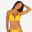 Top de bikini de Surf ELENA Mulher Push-up almofadas fixas Amarelo liso canelado