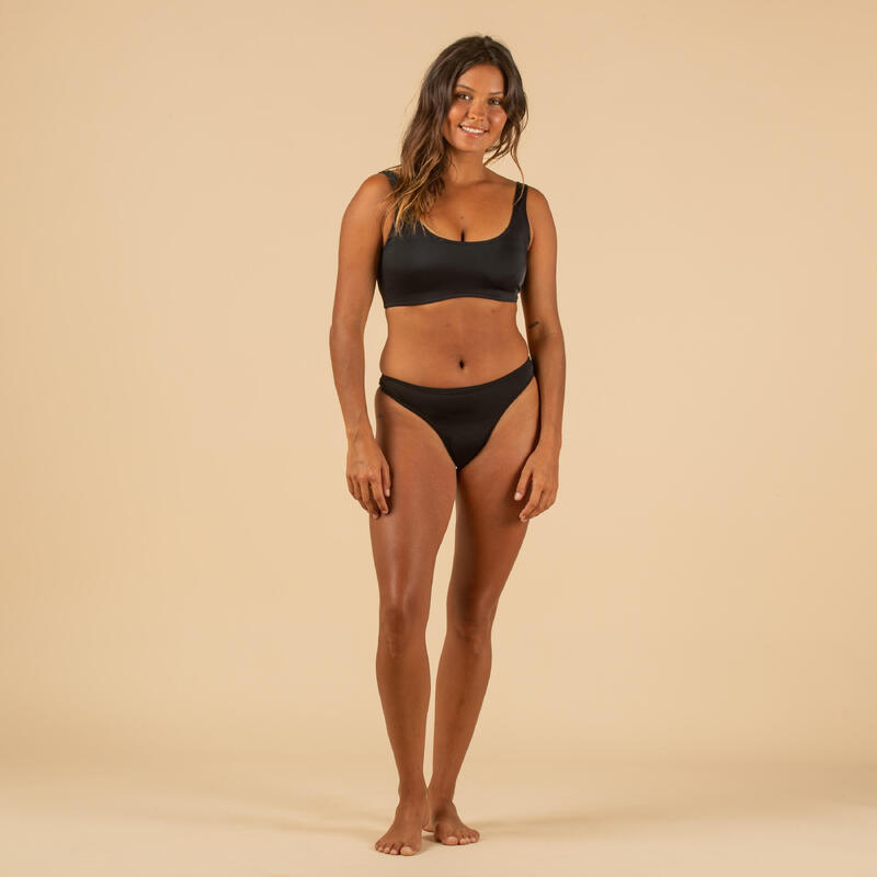 Top bikini Mujer surf deportivo rellenos extraíbles negro