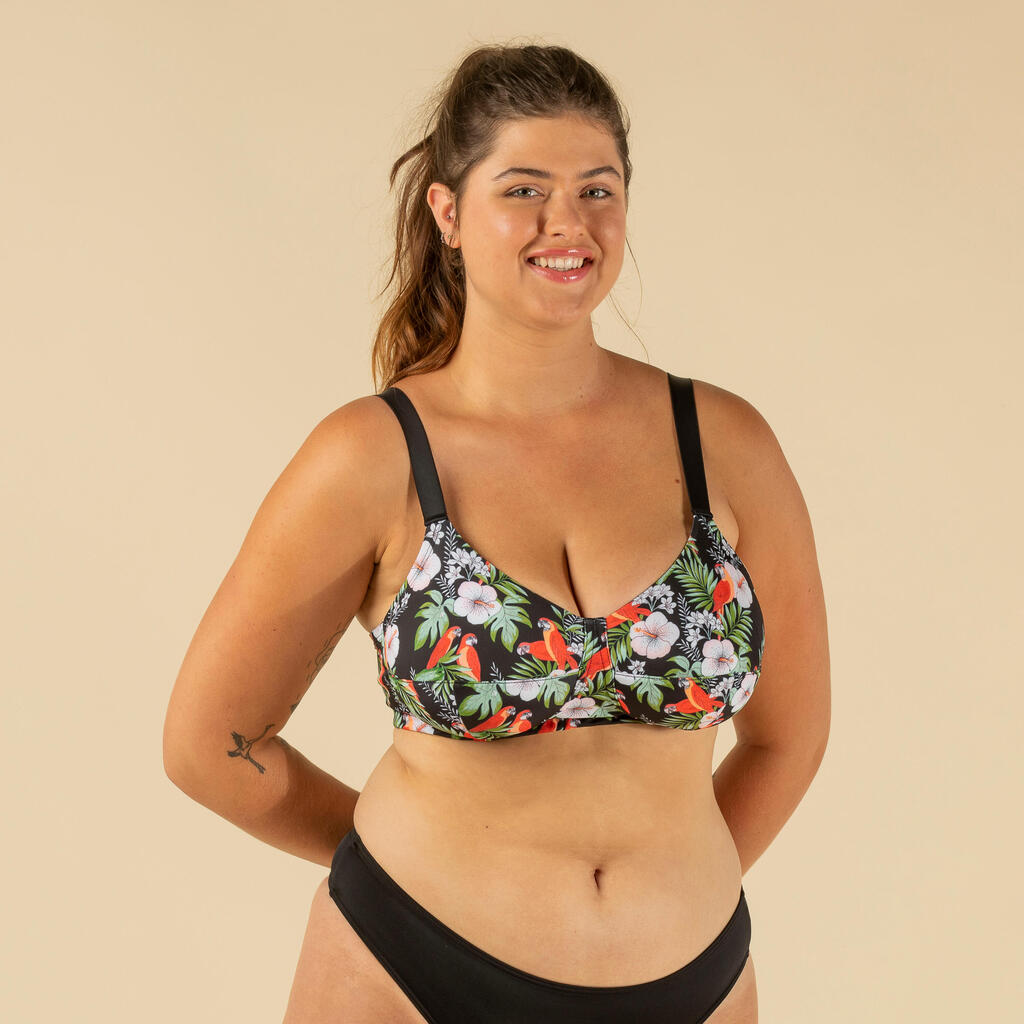 Women's plus size swimsuit top - Astrid paisley khaki
