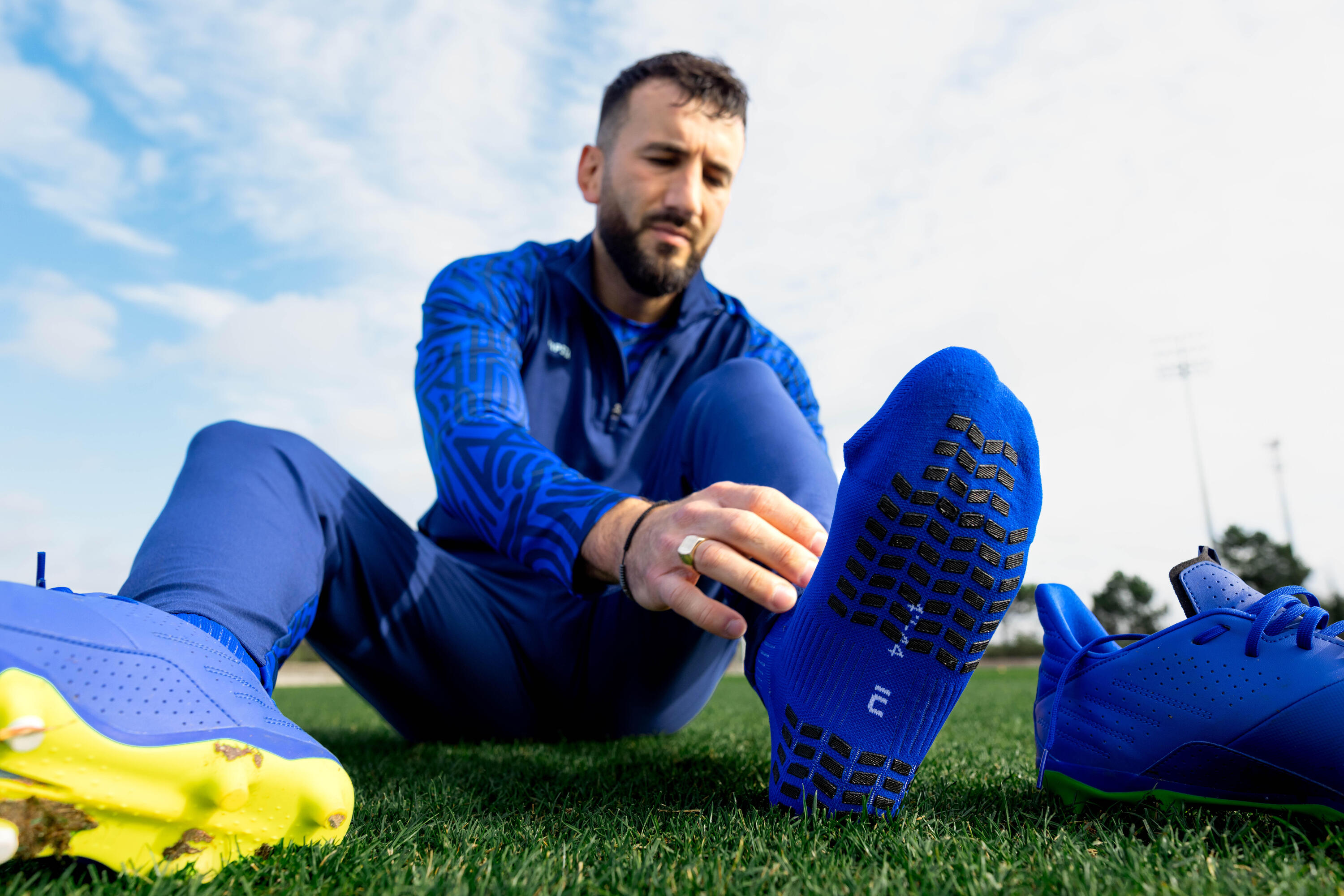 Calzettoni calcio adulto VIRALTO II lunghi blu 5/8