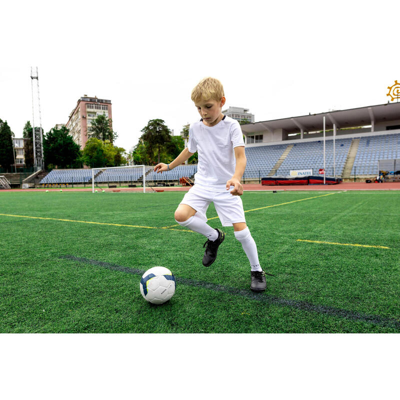 Pantalón corto de fútbol Niños Kipsta F100 blanco