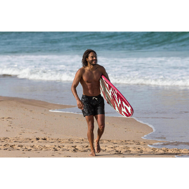 Boardshorts Surfen Standard 100 Palmito schwarz