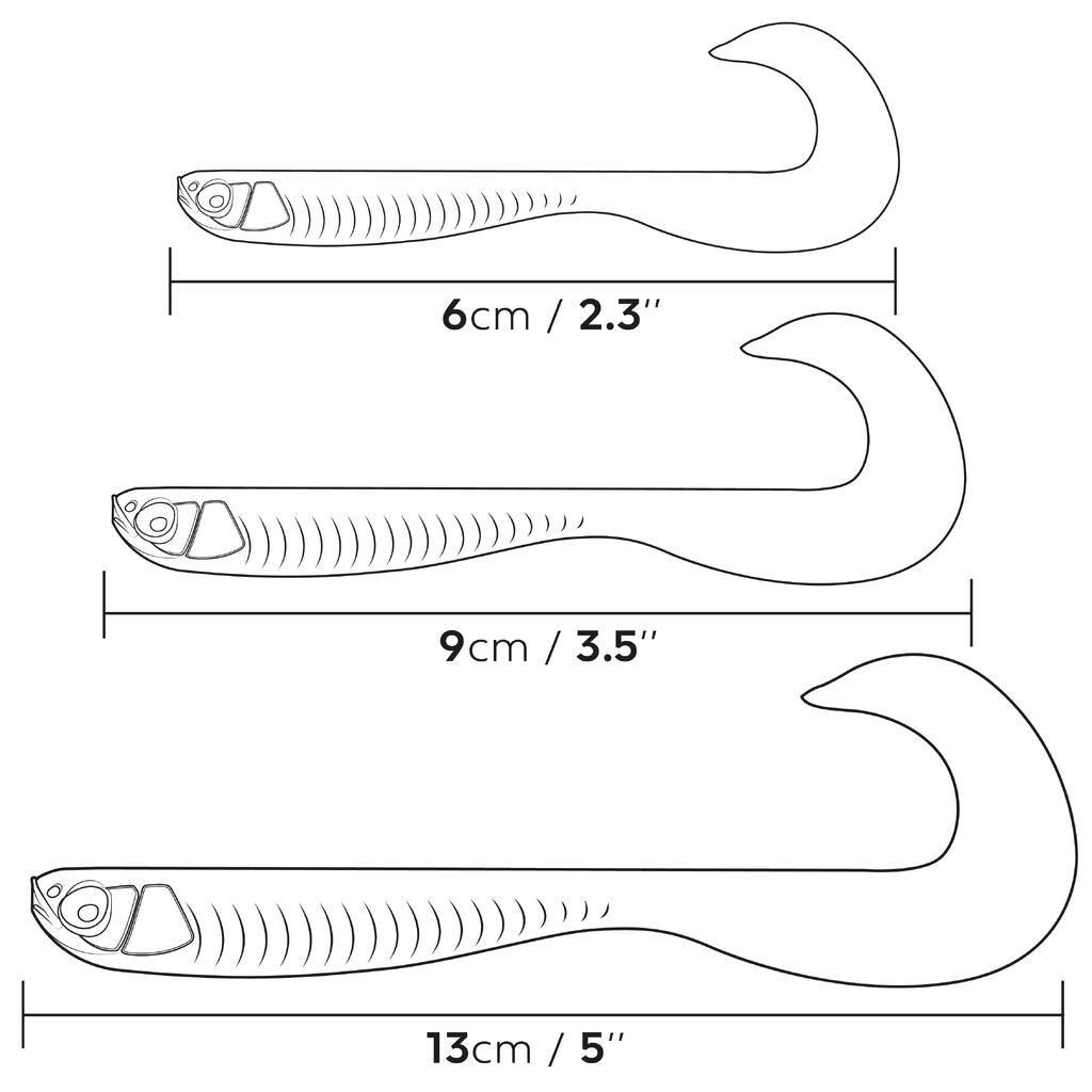 GRUB SHAPED SOFT LURE WITH ATTRACTANT WXM YUBARI GRB 90 WHITE