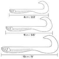 GRUB SHAPED SOFT LURE WITH ATTRACTANT WXM YUBARI GRB 90 WHITE