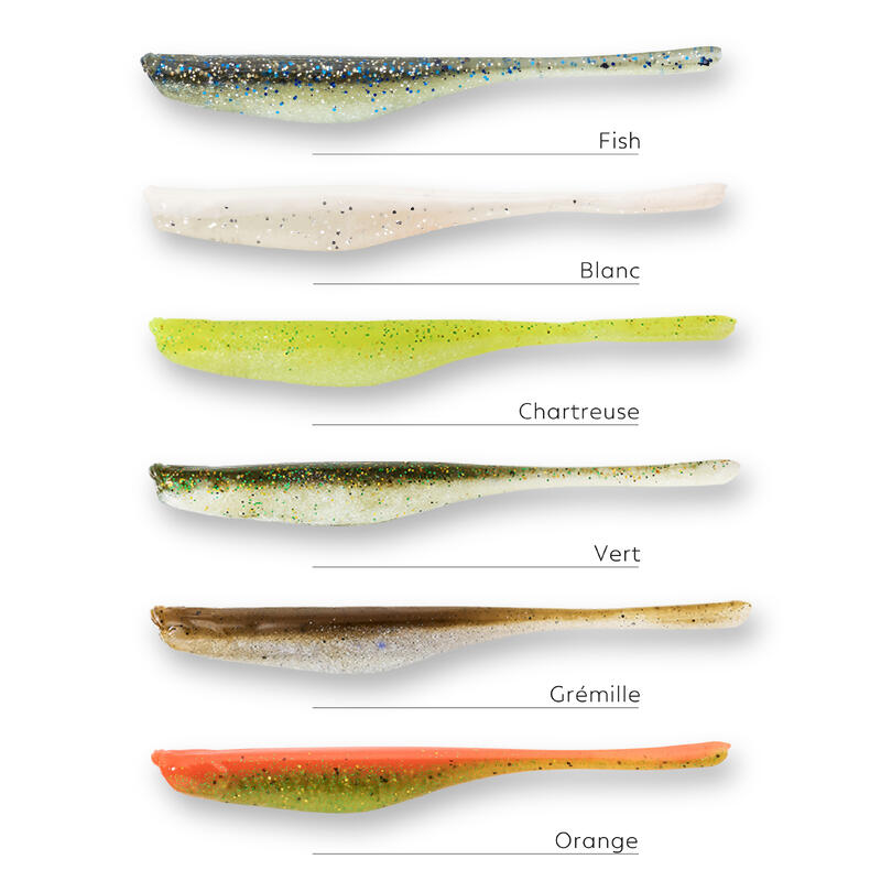 LEURRE SOUPLE FINESS AVEC ATTRACTANT WXM YUBARI FINSS 100 CHARTREUSE