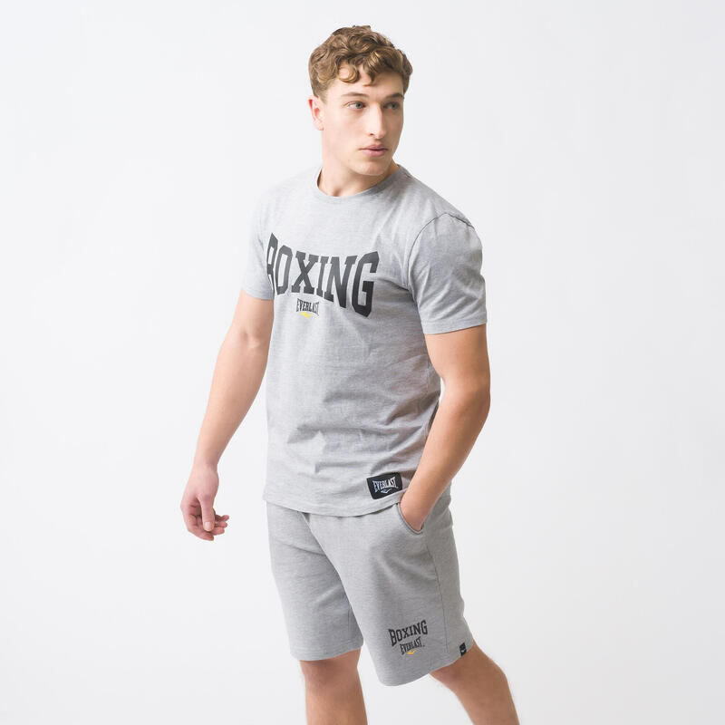 T-shirt uomo boxe Everlast regular fit 100% cotone grigia