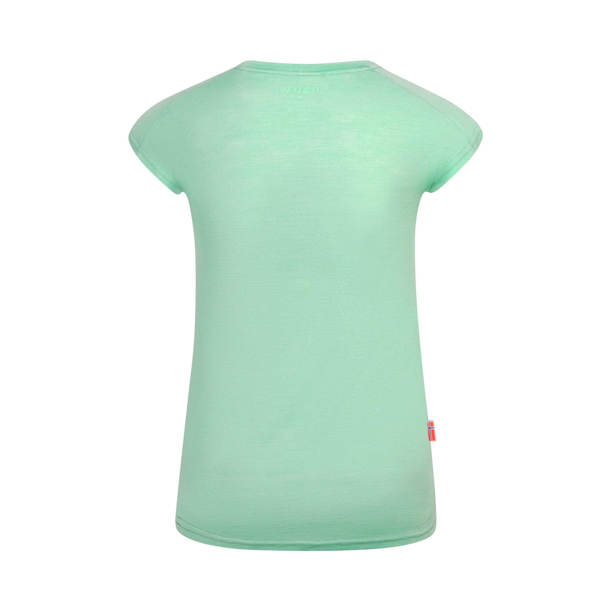 T-SHIRT DE RANDONNÉE MÉRINOS ENFANT - SANDEFJORD TROLLKIDS VERT 2/2