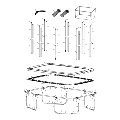 Trampoline rectangulaire 520 domyos Decathlon Entretien réparation