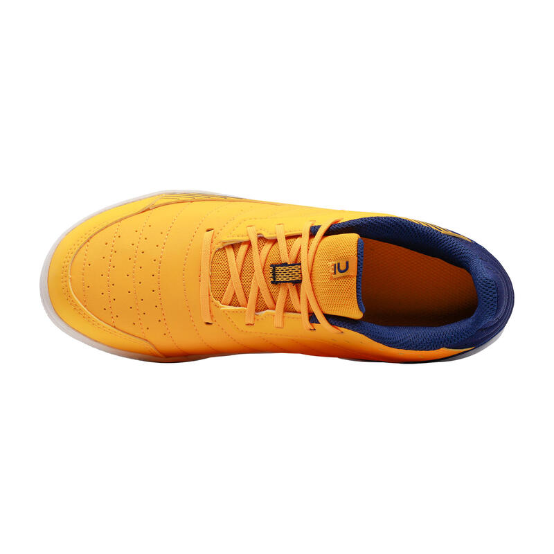 兒童款五人制足球鞋Eskudo 500 JR-黃色/藍色