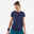 Damen T-Shirt Tennis Rundhals - Dry Essentiel 100 marineblau