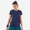 T-Shirt tennis col rond dry femme - Essentiel 100 marine