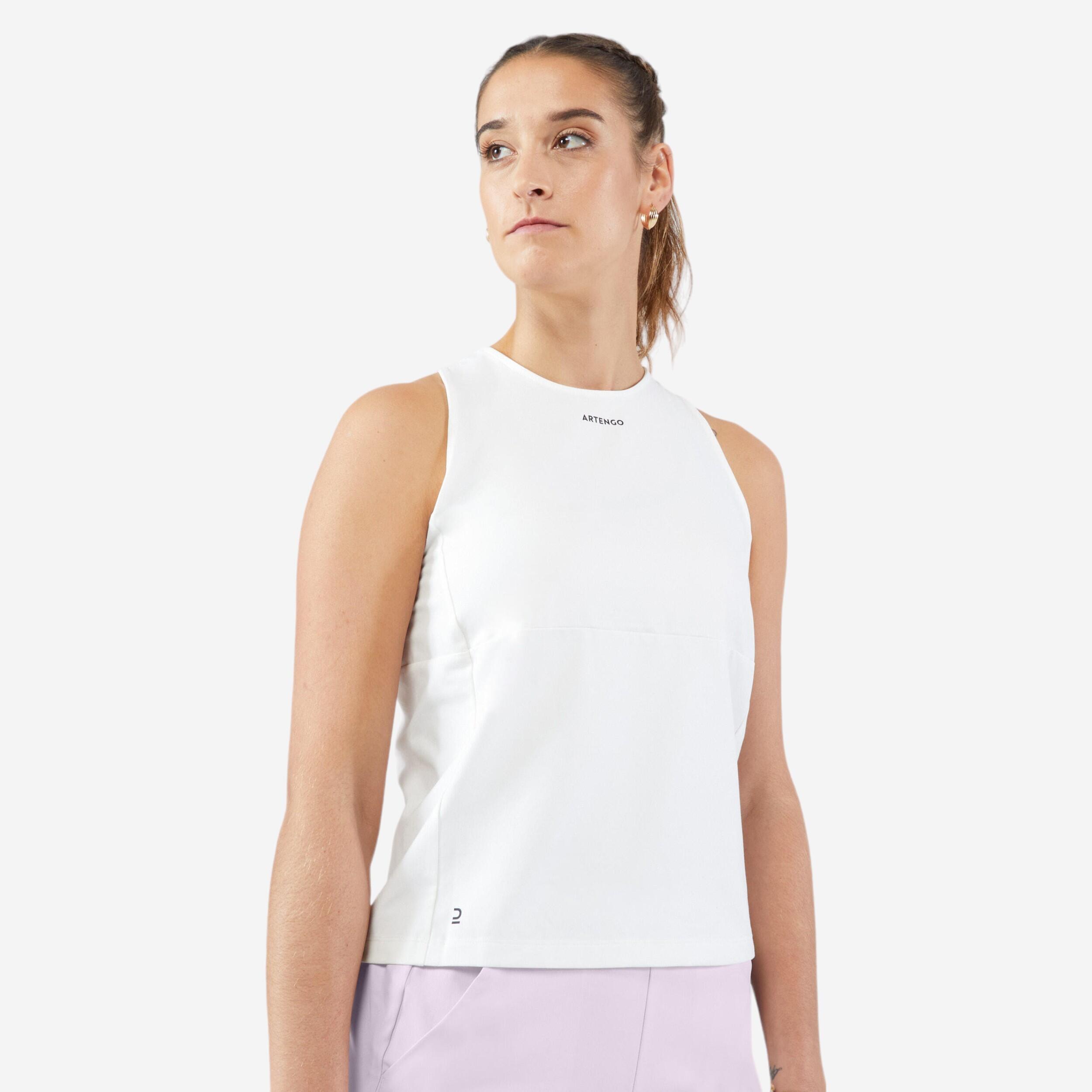 Women's Dry Soft Round Neck Tennis Tank Top - Dry Off-White