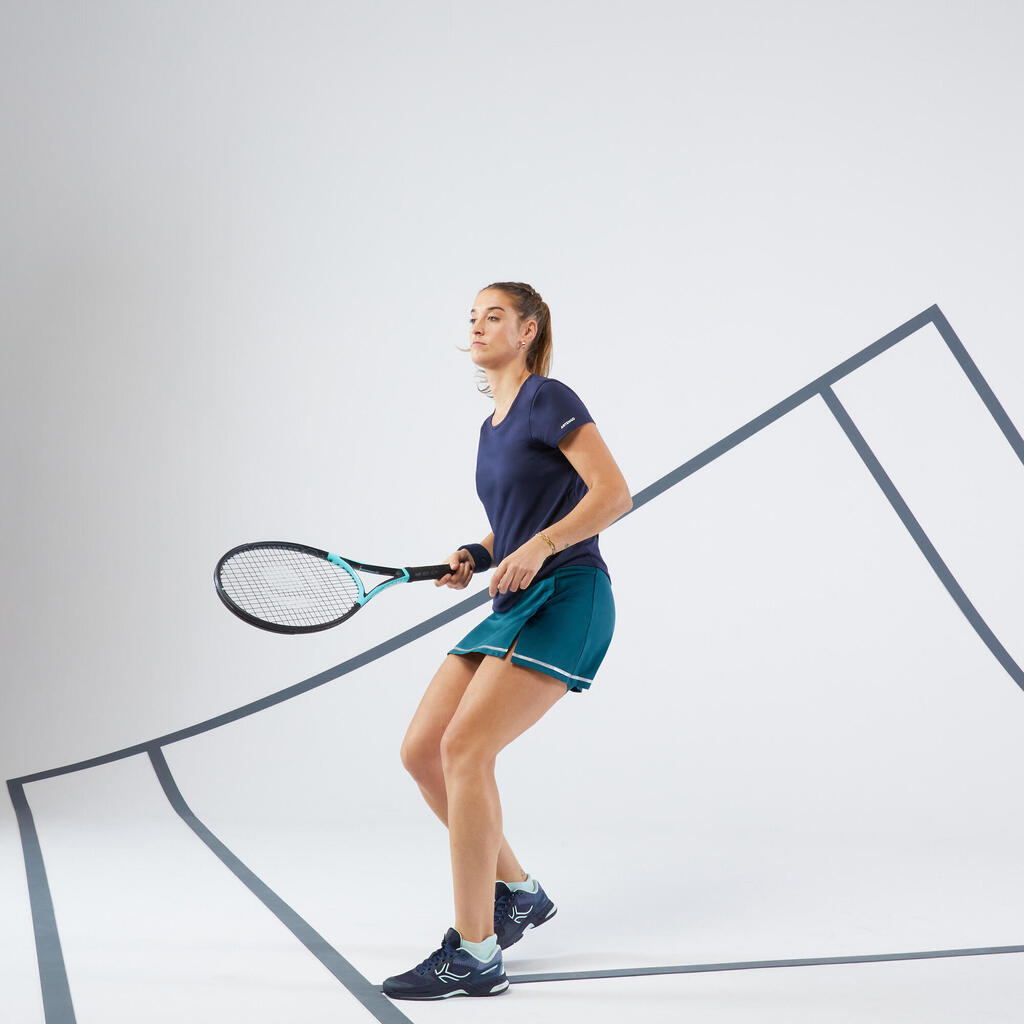 Women's Soft Tennis Skirt Dry 500 - Deep Turquoise