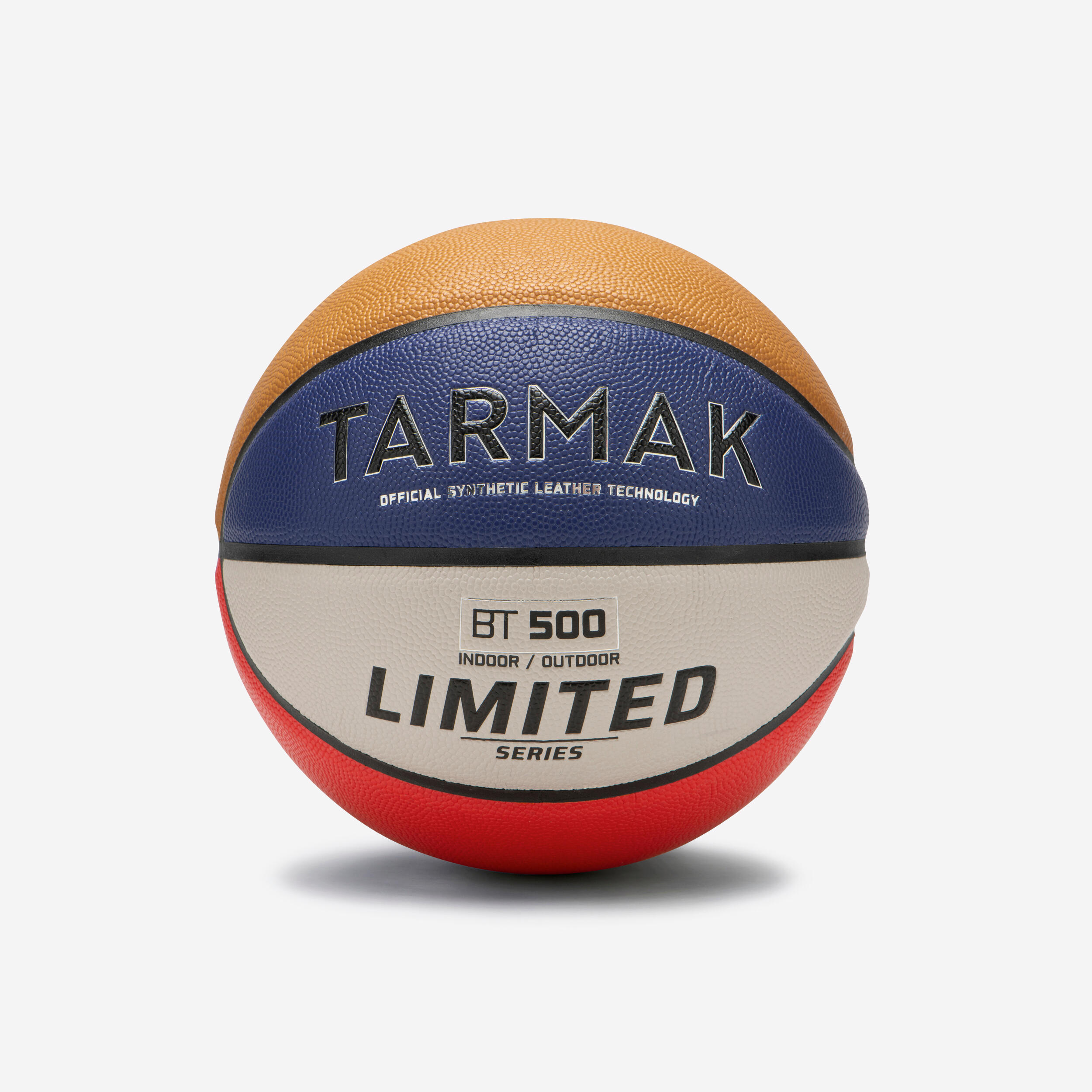 Tarmak - Ballon De Basketball Taille 7 - Bt500 Touch - Bleu Rouge - Ballon De Basket - Basketball / Netball - Bleu-marron-rouge - Taille Unique -