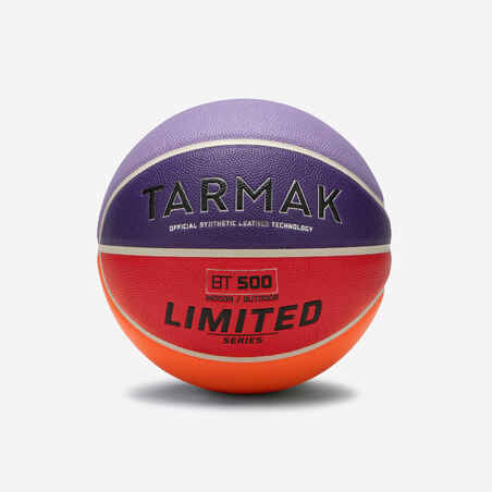 Riboto leidimo krepšinio kamuolys „BT500 Touch“, 6 dydžio, purpurinis, raudonas