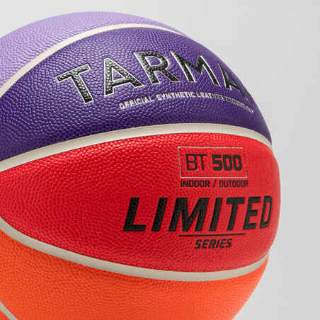 Riboto leidimo krepšinio kamuolys „BT500 Touch“, 6 dydžio, purpurinis, raudonas